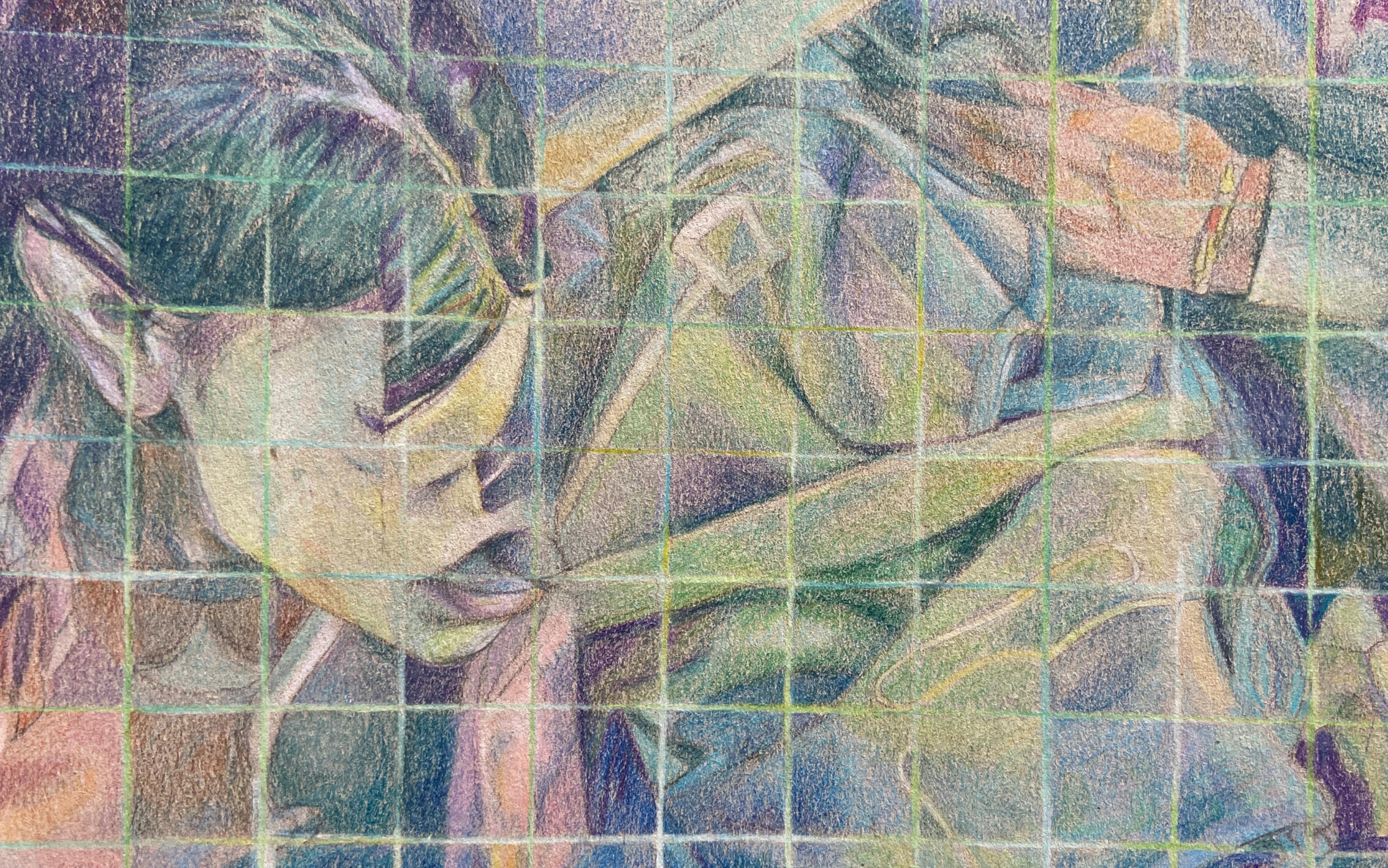 Picnic (detail), Crayon on board, 2023