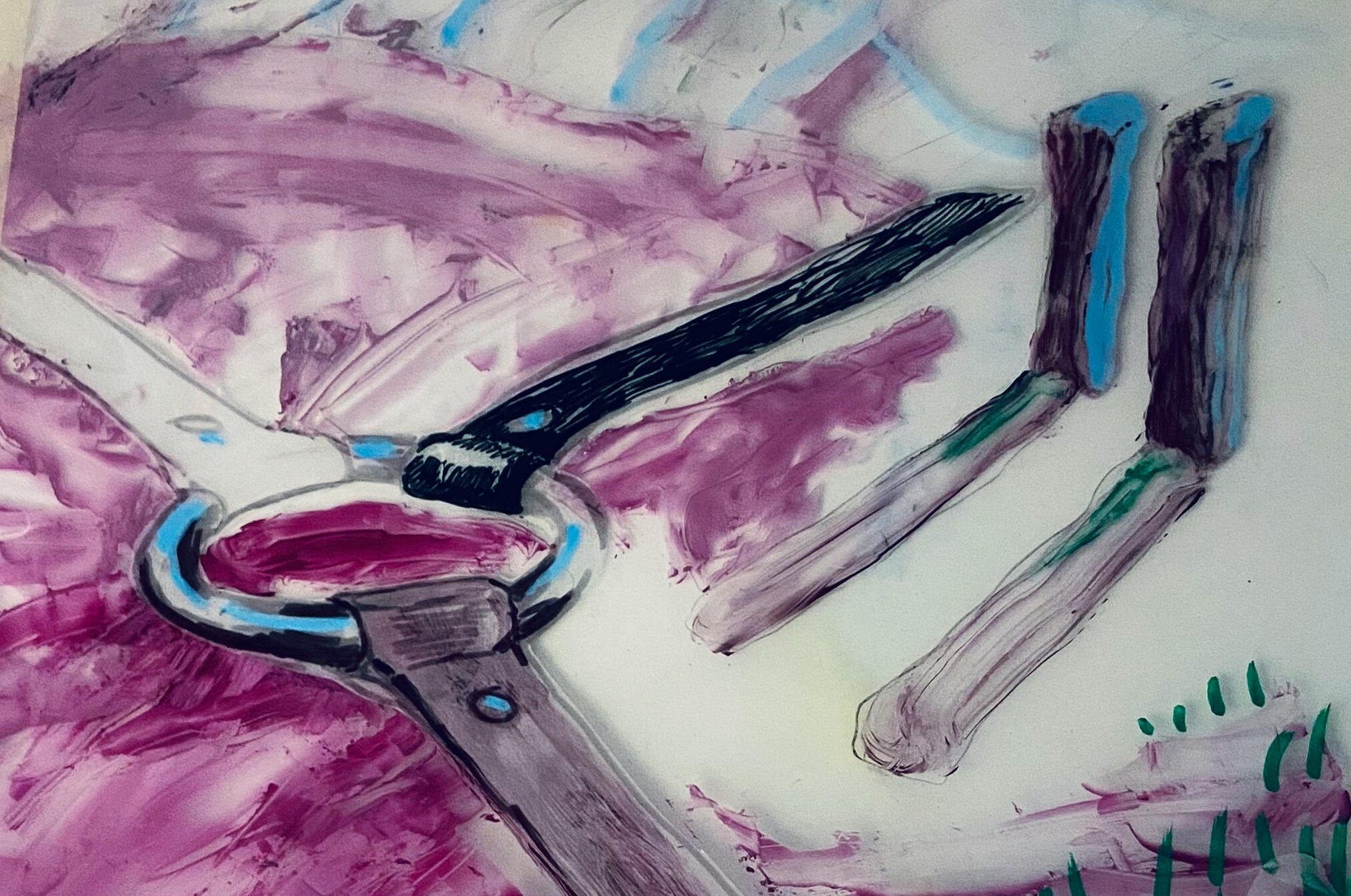 Landscape (detail), Mixed media on Acetate, 2023