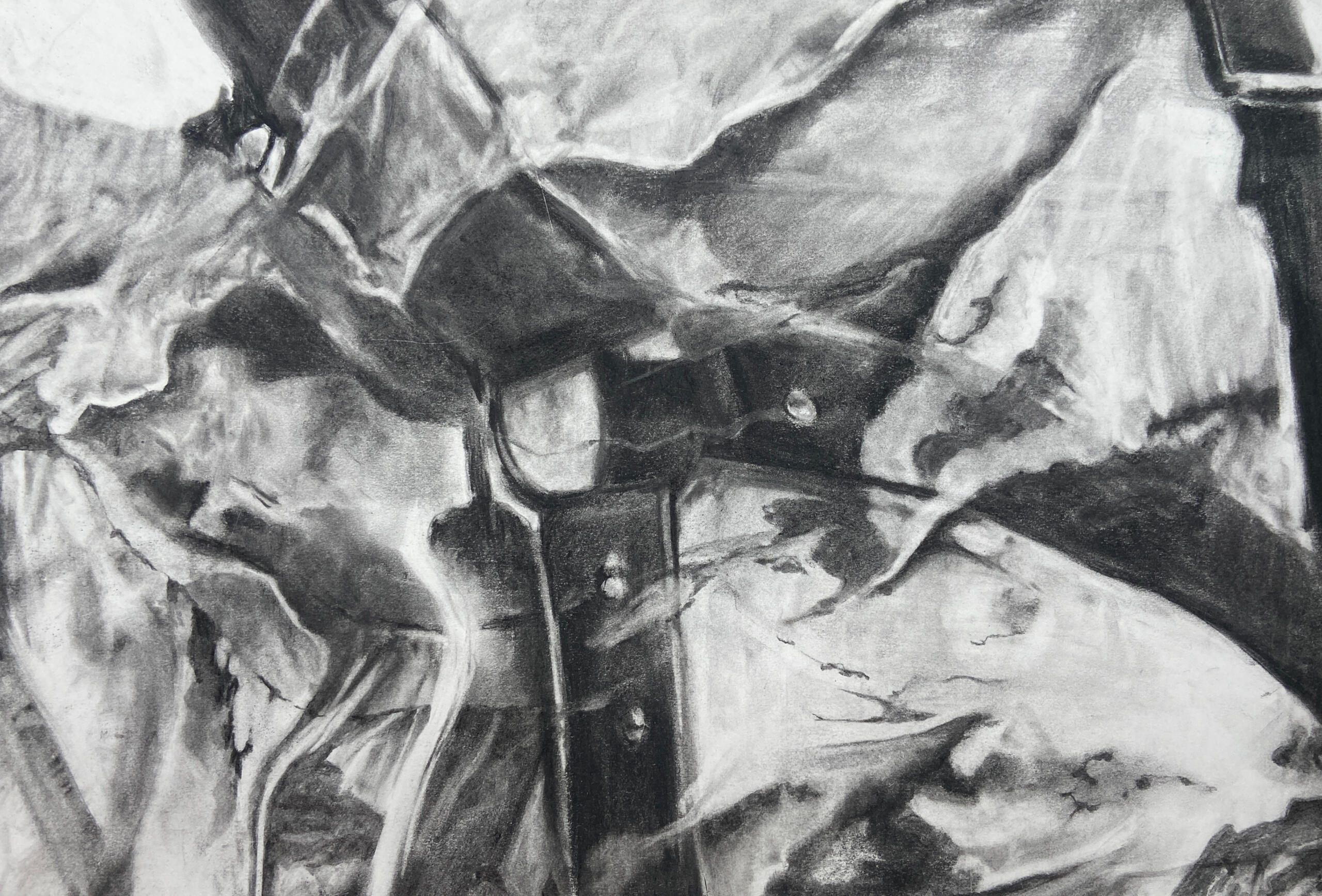 Glacier (detail), Charcoal on paper, 2024