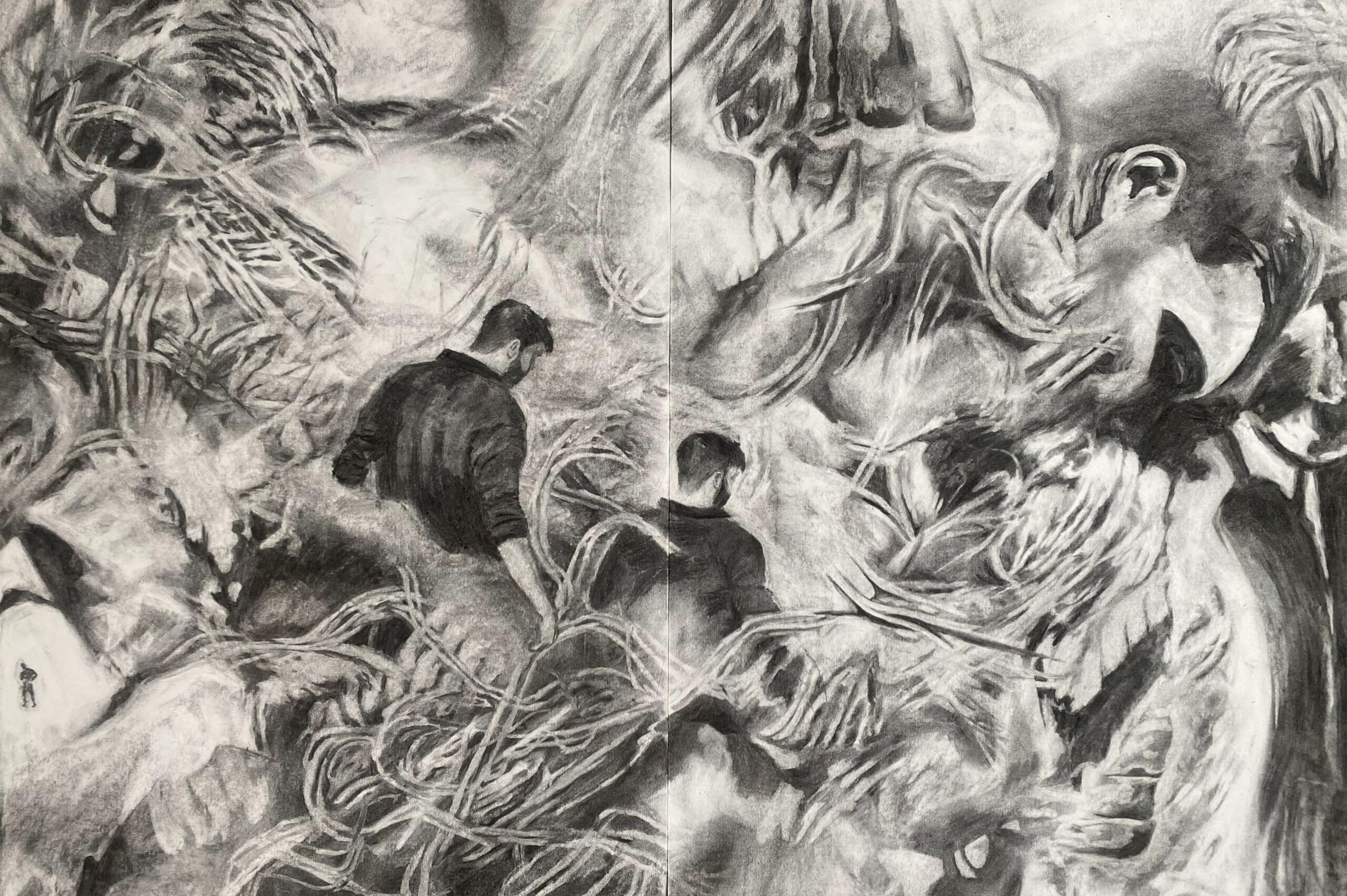 Untitled, Charcoal on paper, 2025